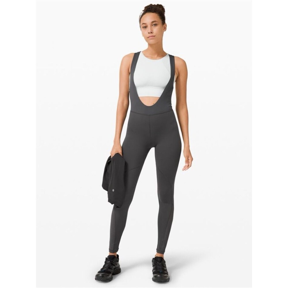 Lululemon Set Challenger High Rise Tight 28" Sz 6 One Piece Jumpsuit Gray Nulux